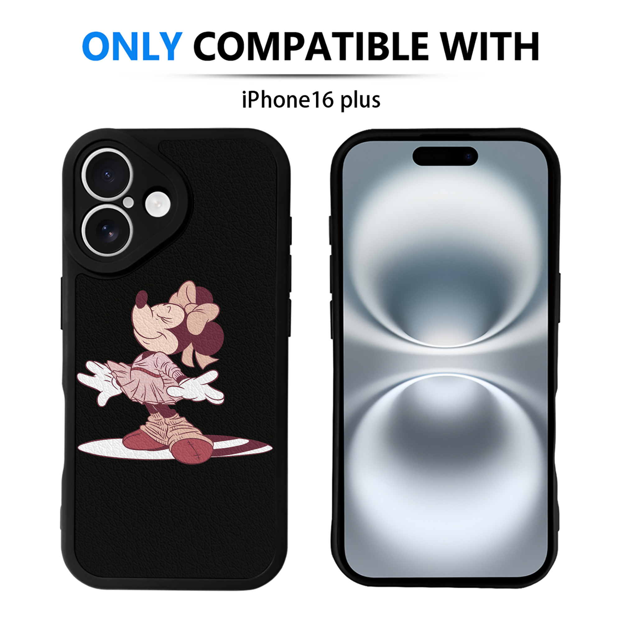 （画像用） ミッキーマウス Mickey Mouse 【iPhone 16シリーズ対応】シリコンスマホケース（レザー調） 材質：シリコン